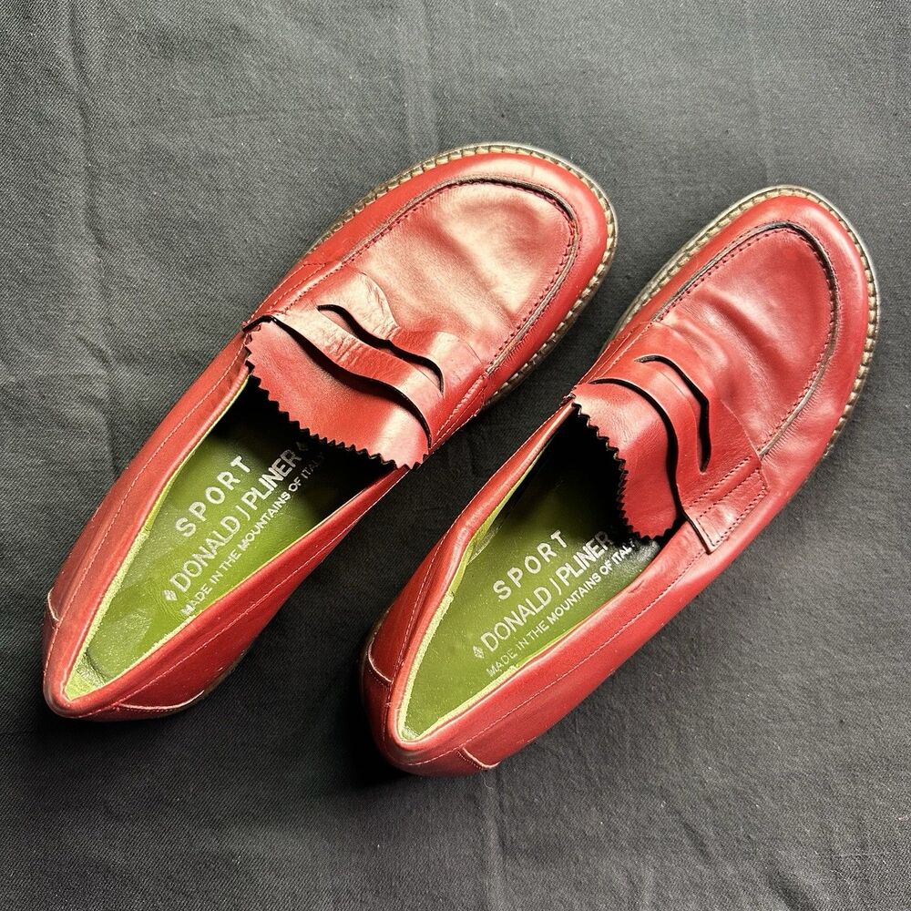 Vintage Donald Pliner Sport Leather Penny Loafers. Size 8 N. Made In Italy. Rare